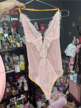 Sheer Lace Plunge Bodysuit - Victoria’s Secret